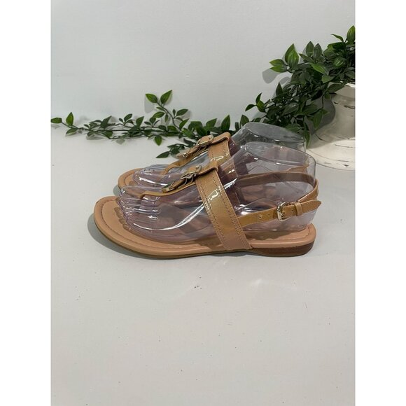 Coach Womens Tan Leather Thong Sandals With Buckle Detail 7B - Picture 13 of 16